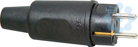 Schuko-Stecker, schlagfest, 16A, 250V, IP44, schwarz, Typ F