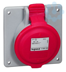 Розетка встраиваемая 16А 380В 3K+3 IP44 Leg 555188