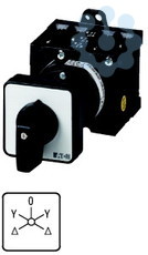 Переключатель многоскоростной звезда-треугольник 3п Ie=25А пол.D-Y- 0 -ярд 45град. 48х48мм заднее креп. T3-5-15876/Z EATON 19149