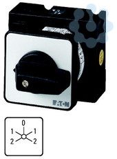 Переключатель реверсивный 3п Ie=25А 2-1-0-1-2 пол. 45град. 48х48мм перед. креп. T3-6-15866/E EATON 54744