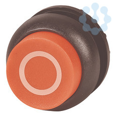 Головка кнопки M22S-DH-R-X0 выступающая без фикс. красн.; черн. лицевое кольцо EATON 216656