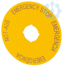 Знак аварийная остановка D=90мм 4-х языках "DE EN ES PT" M22-XAK2 жел. EATON 216466