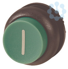 Головка кнопки M22S-DH-G-X1 выступающая без фикс. зел.; черн. лицевое кольцо EATON 216658