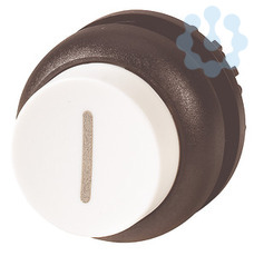 Головка кнопки M22S-DH-W-X1 выступающая без фикс. бел.; черн. лицевое кольцо EATON 216662