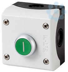 Кнопка в корпусе 1НО+1НЗ M22-D-G-X1/KC11/I зел. EATON 216522