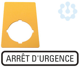 Знак аварийная остановка 50х33мм "ARRET D Urgence" M22-XZK-F99 жел. EATON 216473